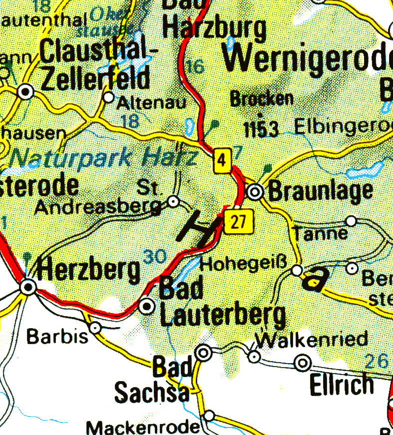 Landkarte: Großraum Sankt Andreasberg